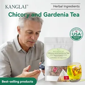 KAnglai Chicory and Gardenia Herbal Tea ReadytoEatConvenientOrangePeel& Chrysanthemum-CoolRelieffromHeat12Tea Bags Natural IngredientsBrewed