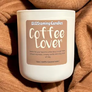 Coffee Lover Scented Candle - Fresh Coconut Aroma - Decorative Scented Candle - 100 ml