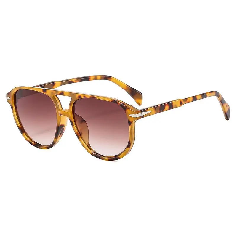 Women's Oversized Semi-Rimless Tortoiseshell Aviator Sunglasses - Casual Polarized Shades with Blue Light Blocking Lenses, Aviator Women's Sunglasses, Casual Women's Sunglasses