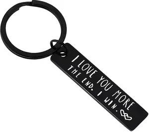 Engraved Message "I Love You" Keychain for Couples, Portable Anniversary Gift for Boyfriend - Cute Gifts for Him, Husband, Wife for Valentine's Day, Birthday