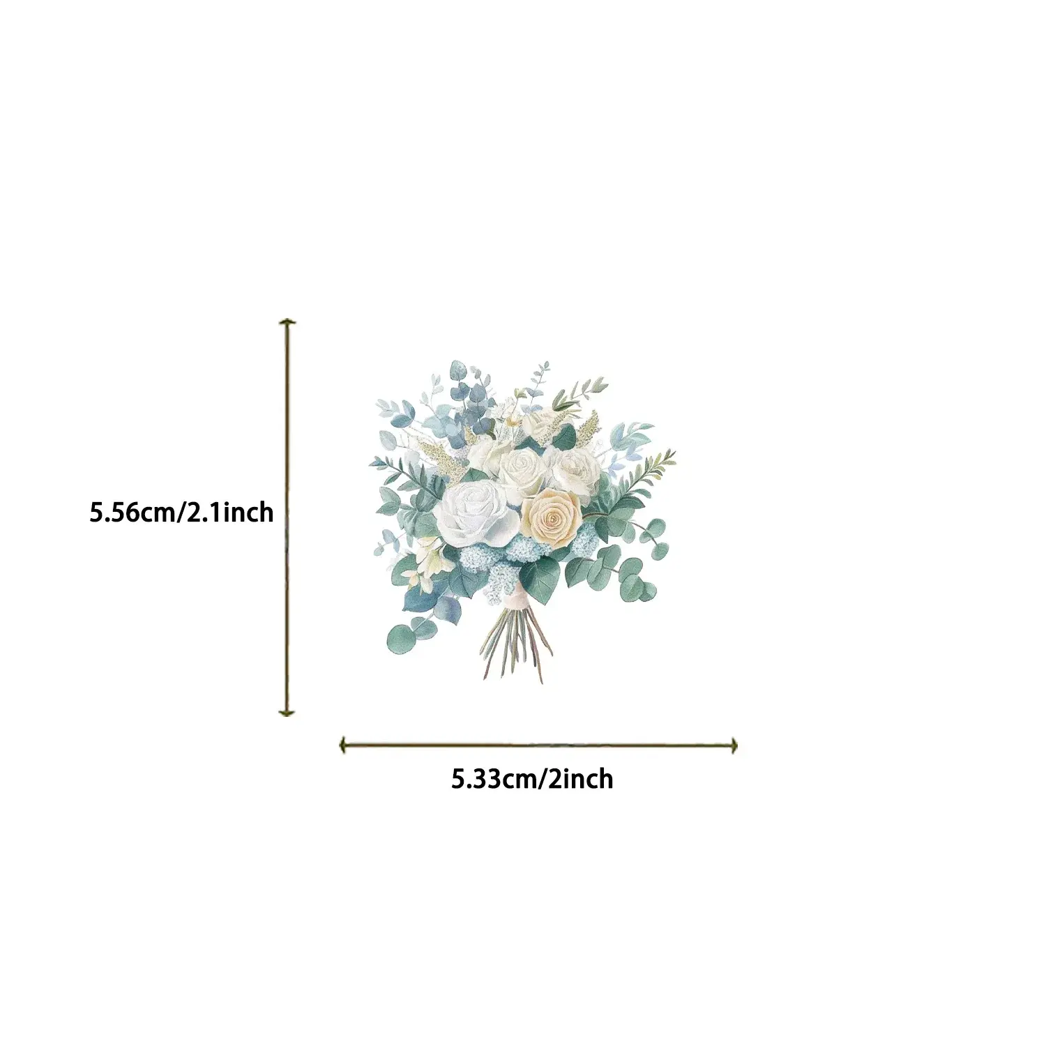 50PCS Transparent PET Flower Lea f& FLower Gift Sticker Pack Stickers Phone Case Water Cup Guitar Tablet Luggage Stickers