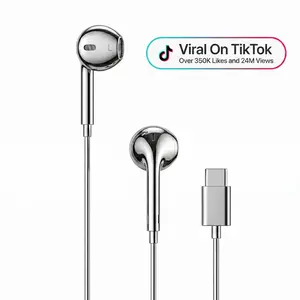 Aesthetic Chrome Earbuds (USB Type-C)