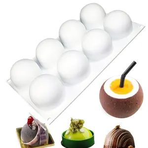 8-Cavity Silicone Baking Mold for Cakes & Chocolates, Food-Grade Non-Stick Flexible Moulds, Silicone Cake Pan, Ideal for Home & Professional Bakers