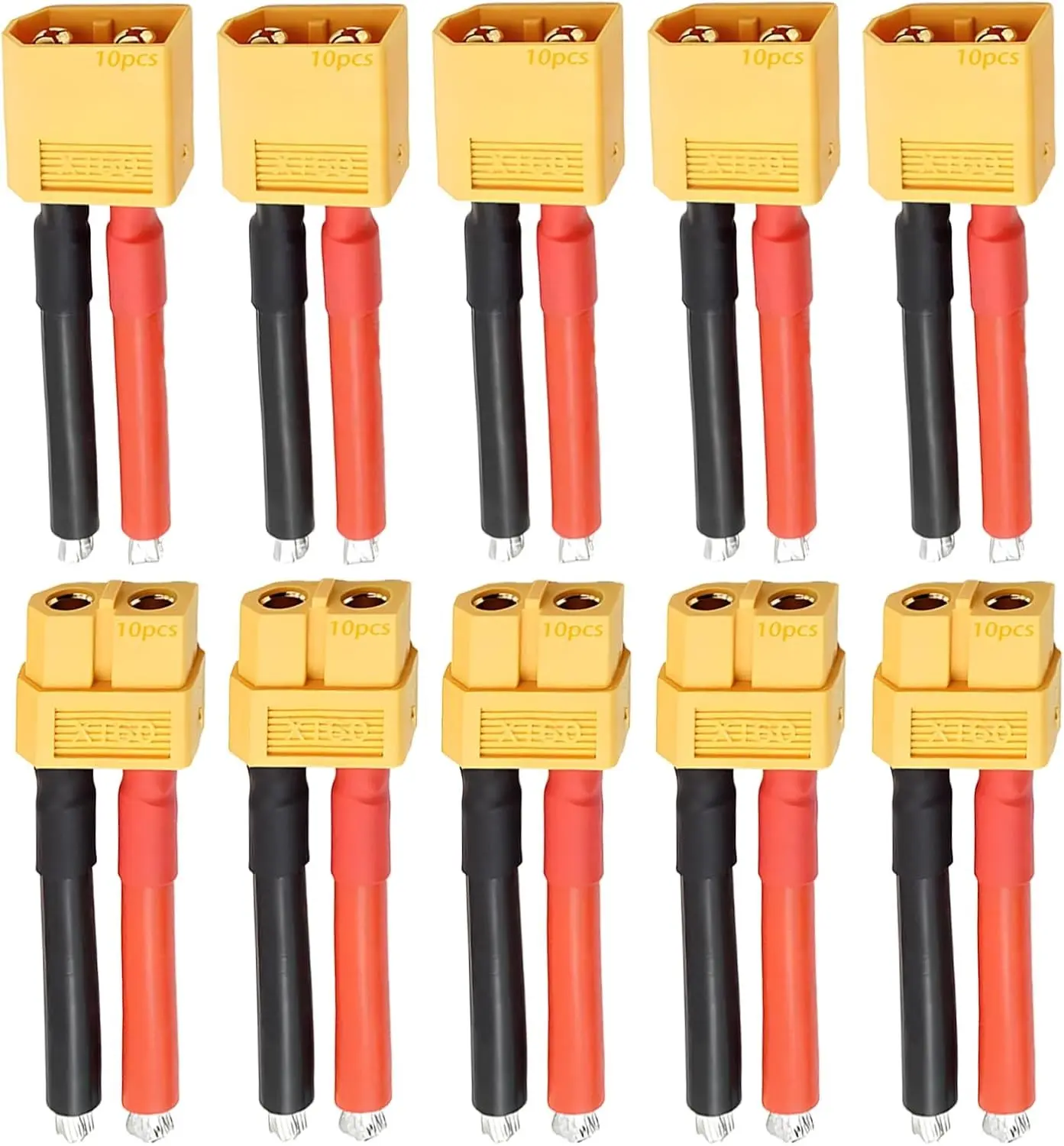 Connector Plug Cable 10PCS 5 Female 5 Male 40mm 12AWG Silicon Wire for RC Lipo Battery Drone Car Boat