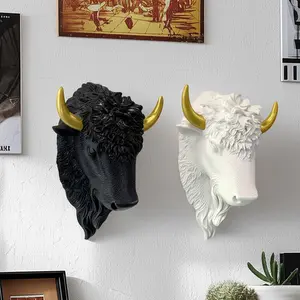 Bison Head Wall Decor Horns, Vintage Luxury Style, 3D Textured Details, Wall Hanging Decoration, Home Decor Gift, Interior Wall Decor, Decorative Wall Art