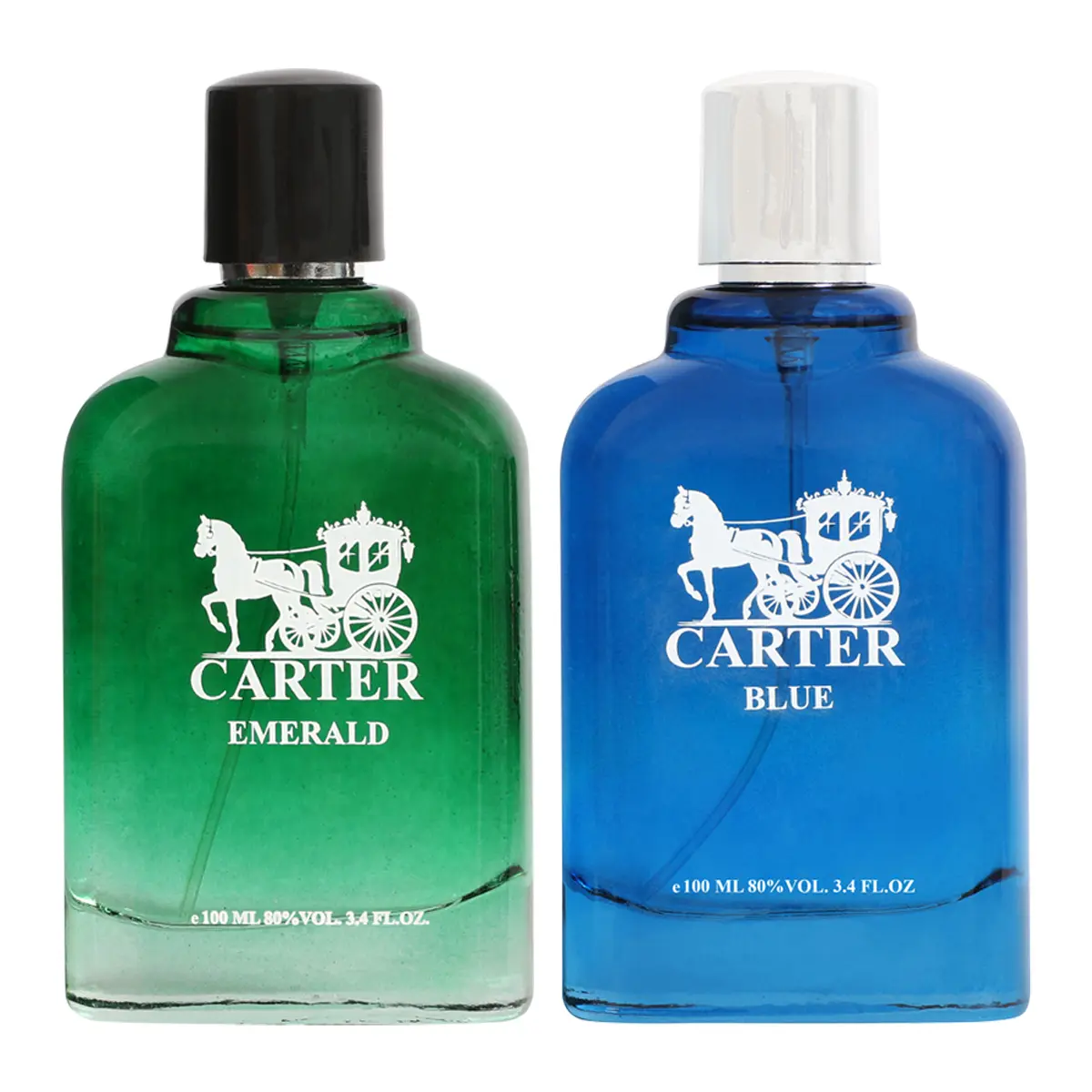 EBC Bundle of Carter Emerald and Blue Eau De Parfum Natural Spray for Men 100Ml/3.4fl.oz.