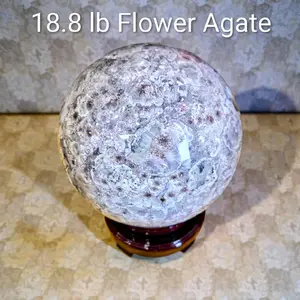 Flower Agate Sphere 18.8lbs