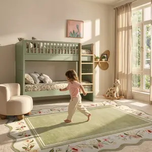 Lahome Flower Washable Area Rugs, Non-Slip Soft Rug for Dining Room, Living Room, Bedroom and Kitchen, Spring Rugs for Decor