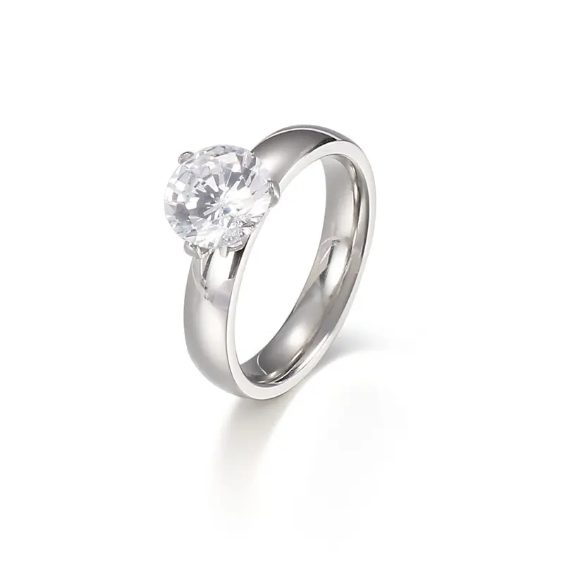 925 Silver Minimalist 4mm Round Zirconia Wedding Band – Non-Fading Couple's Ring