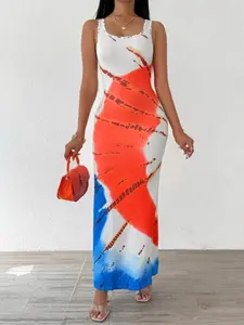 Casual Polka Dot Tie-Dye Dress for Women, Slim-Fitting Stylish Design, Ideal for Summer & Everyday Wear