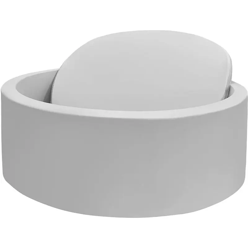 Large Soft Round Memory Foam Fabric Ball Pit (47.2"x13.8") - Freestanding Unisex Toddler Safe Playpen, Grey Indoor Toy, Baby Pretend Play Item, Ideal Gift to Develop Cognitive and Motor Skills (Balls Not Included), Foam Ball Pit