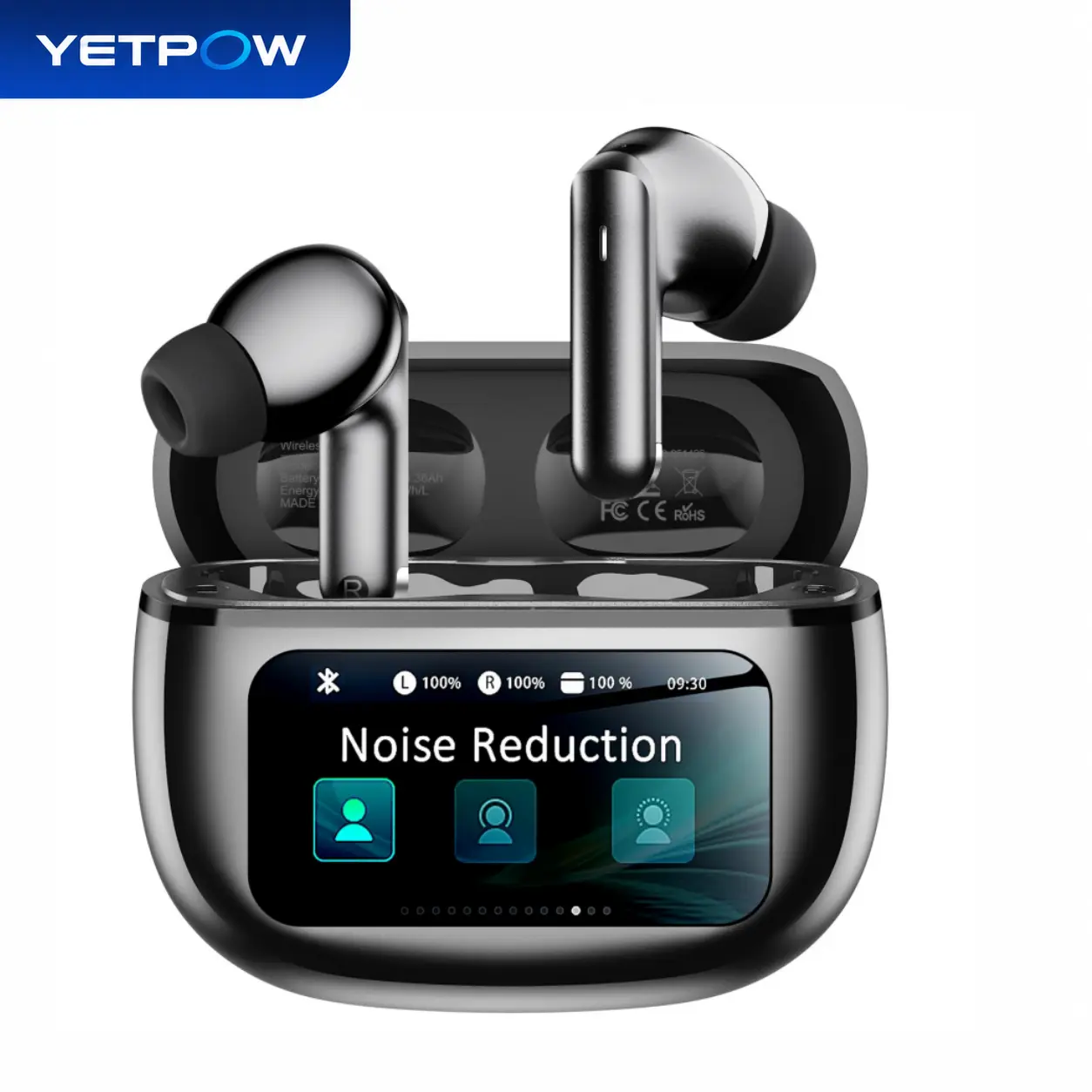 YETPOW Bluetooth Earbuds, Wireless Earbuds with Bluetooth 6.0, Active Noise Cancelling, Charging Case, AI Clear Calls, 40H Playtime Stereo Sound for Sports Working iPhone Android, T27 tiktokshopbacktoschool,back to school,back to school haul