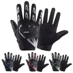 1 pair of full finger motorcycle gloves, shockproof gloves for men and women, tactical non-slip gloves, outdoor sports riding gloves, shock absorbing motorcycle gloves, non-slip breathable gloves, outdoor non-slip durable windproof gloves