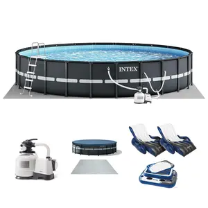 Intex Ultra XTR 18' x 52" Above Ground Outdoor Pool Set with Pump & Robot Vacuum