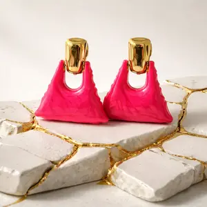Pink Lava- Drop Earrings