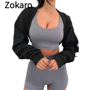Solid Open Front Jacket, Y2K Long Sleeve Crop Outerwear for Trendy Streetwear, Casual Outfit, Perfect for Fall/Winter, Stylish Layering Essential