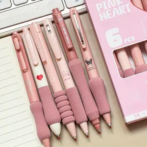 6/12-piece retractable ballpoint pen set, for planners, featuring a charming design and 0.5mm tip – an ideal choice for school supplies, Office stationery supplies. Back-to-school season, Christmas – the top choice for festive gifts