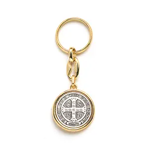 Saint Benedict Medal Key Chain golden