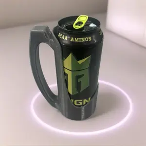 Oversized Can Holder Mug | 16 oz Tall Can Handle | Energy Drink Cup Holder | BBQ Camping Tailgate Accessory