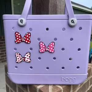 Minnie Bow Bogg Bag Charm - Hard Plastic 3 inch