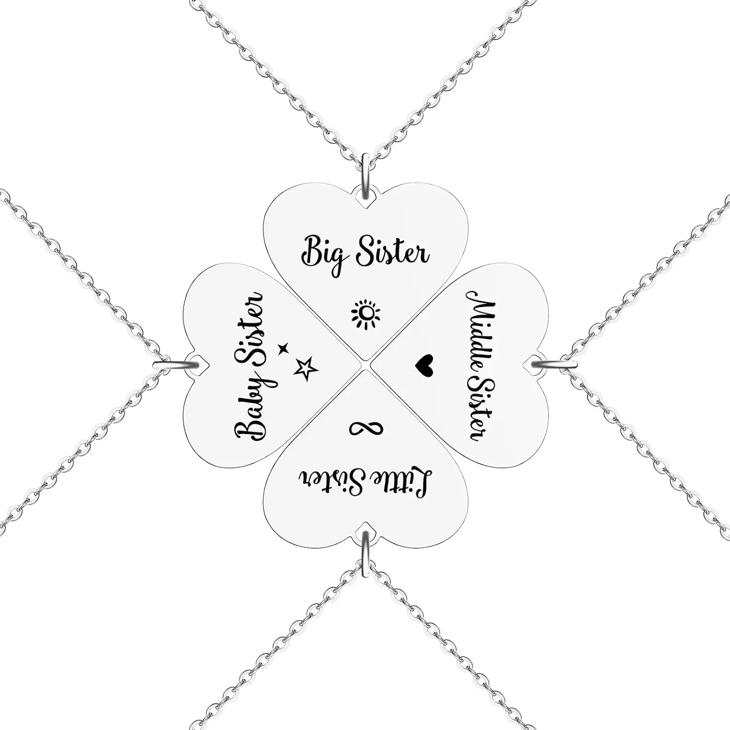 Sisters Best Friends Forever Matching BFF Necklace Set for 2 3 4,Mom Daughter Necklaces,Friendship Necklace,Christmas Birthday Gift for Women Teens BFF Sister.