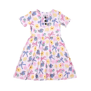 Evie TUTU DRESS for Little Cuties Super Soft & Comfortable Bamboo Viscose Fabric with Ruffle Button Placket 18-24m 2t/3t 4t 5t 6 7 8