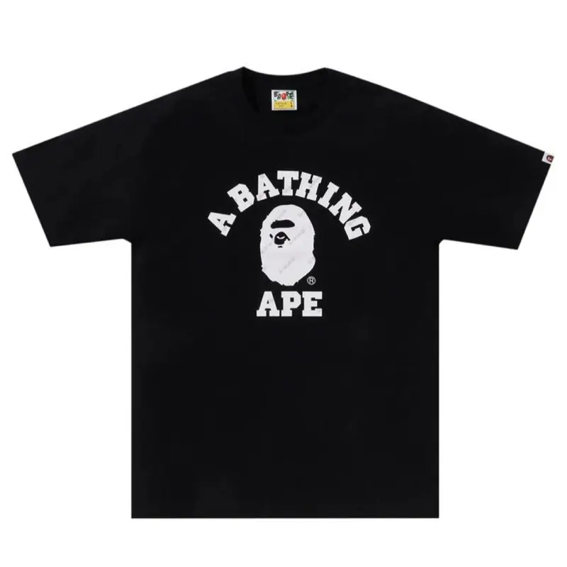 A Bathing Ape BAPE Hexagram College Tee Black Men's Graphic T-Shirt