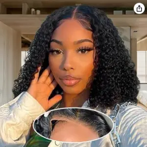 "✨[13x4 Water Wave Lace Front Wig]14'' Curly Glueless Human Hair Blend💎| Heat-Safe Natural Edges for Spring Dates/Weekend Vibes🔥#SpringHairMagic#CurlyWigGoals"