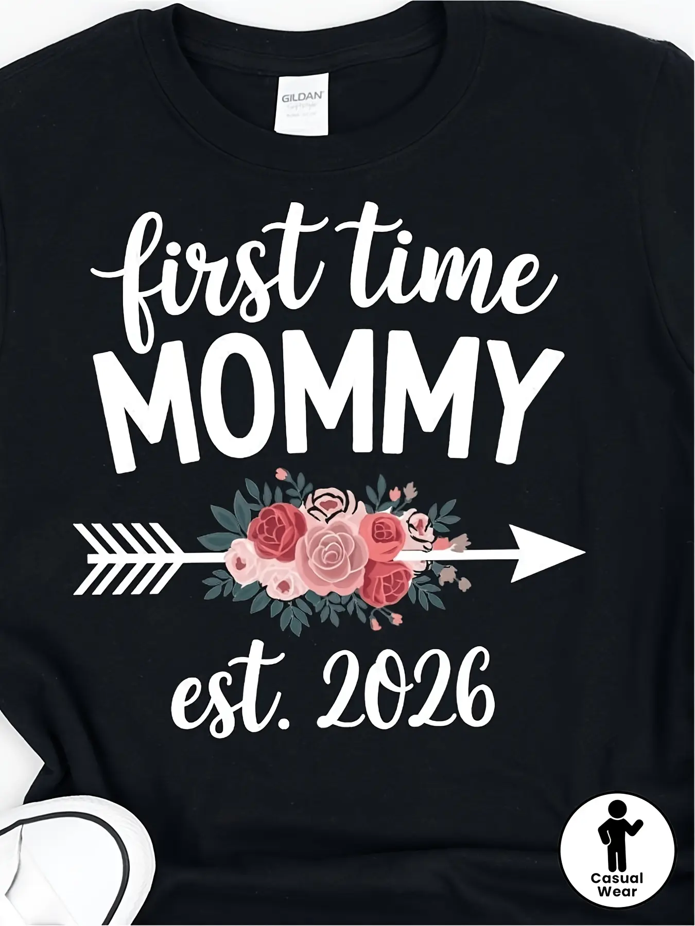 S First Time Est 2026 T T Shirt Funny Pregnancy An unisex soft cotton short sleeve t shirt, vintage graphic casual tee for men women teens, perfect birthday holiday gift for camping travel gym daily street  wear