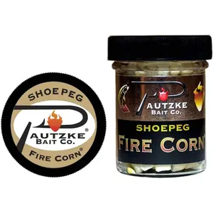Shoepeg Fire Corn - Effective Fishing Bait for Kokanee Salmon and Trout, Krill Scent Cured Fish Bait, Sweet and Firm Shoepeg Kernels, Ready-to-Use, 1.5 Oz