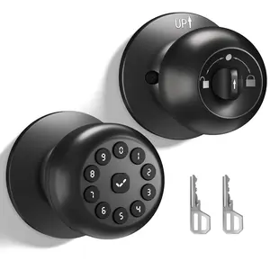 EUERTE Keypad Door Knob - Original Design for Easy Installation and Secure Locking - Rechargeable 20pcs Anti-Peep Code-Great for home bedroom garage
