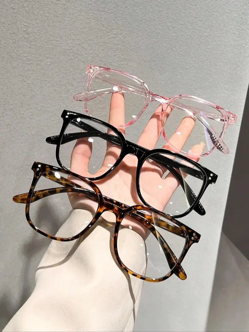 Simple Casual Eyeglasses for Everyday Use, Everyday Eyewear, Basic Square Frame Fashion Eyeglasses for Women & Men, Fashion Eyeglasses for Work, Daily Decor