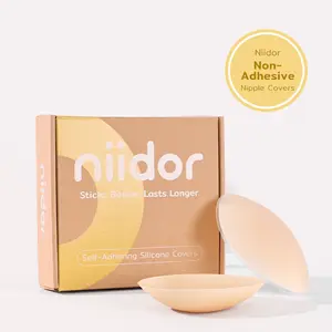 Niidor Non-Adhesive Invisible Silicone Nipple Covers,Seamless Inserts womenunderwear,Comfortable Versatile No Glue Women bra,Washable&Reusable