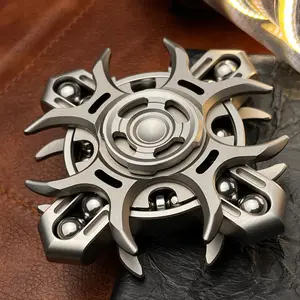 Black Tech Chain Mail Fidget Spinner 2026 New EDC Toy Stress Relief Anxiety Relief Gadget Trendy Hand Spinner Fingertip Spinner for Kids Adults