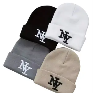 Stylish Knit Beanie for Men & Women - Winter Warm Solid Color Acrylic Premium Streetwear Hat, Hand Washable for Daily Wear