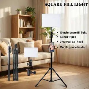 Professional 10" LED Video Light Kit with 63" Stand, Dimmable 2800-5600K Studio Light for Live Streaming/YouTube/Vlogging#Easter Gift