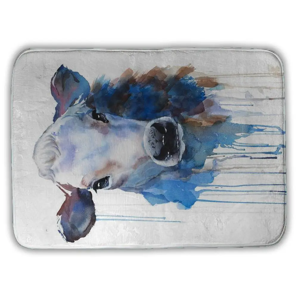 360 stand Absorbent Rectangle Microfiber Foam Watercolor Cow Bath Mat, 17x24 in, Farmhouse Chic Home Decor, Farm Animal Bathroom Accessory, Rustic, Decorative Bath Mats, Foam-Based Bath Mats