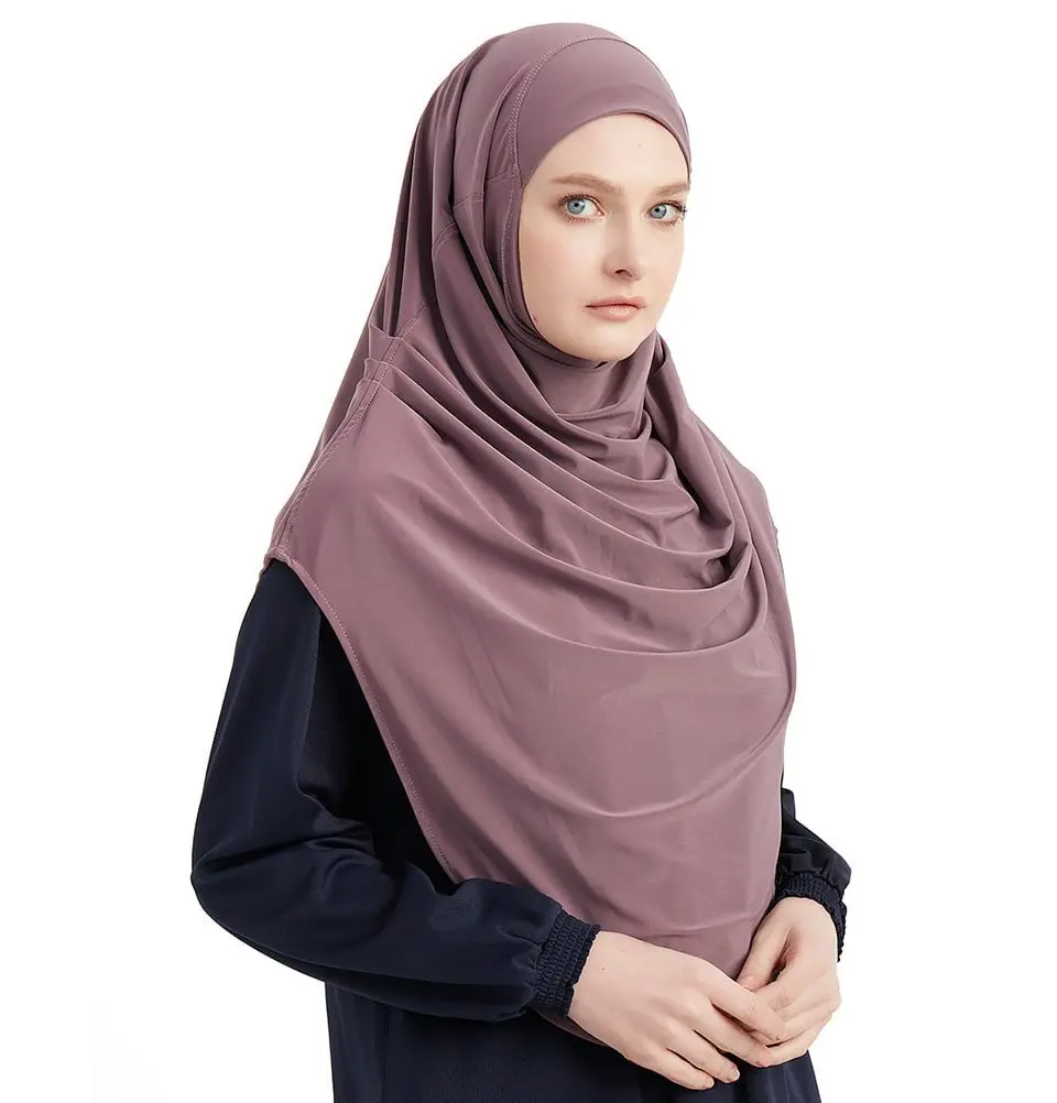 Modefa Premium One Piece Instant Long Hijab – Lilac