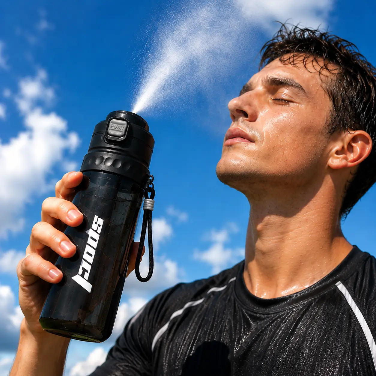 2-in-1 Cooling Mist Reusable Hydration Bottle - Spray & Drink Bathroom Tumbler, Sports Water Bottle for Heatwave Relief, Gym Use, Reusable Water Bottle
