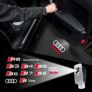 2PCS Car HD Door Welcome Lights Led Projector Lamps for Audi A3 A5 A4L A6L A7 A8L Q3 Q5 Q7 SLINE RS  A1 A4 B5 B6 B7 B8 A6 C5 C6 C7 A8 TT 8V R8 8L Sline S3 S4 S5 S6 S7 S8 RS3 RS4 RS5 RS6 RS7 RS8 SQ3 SQ5 SQ7 RSQ3 RSQ5 RSQ7 TTRS Auto Decoration