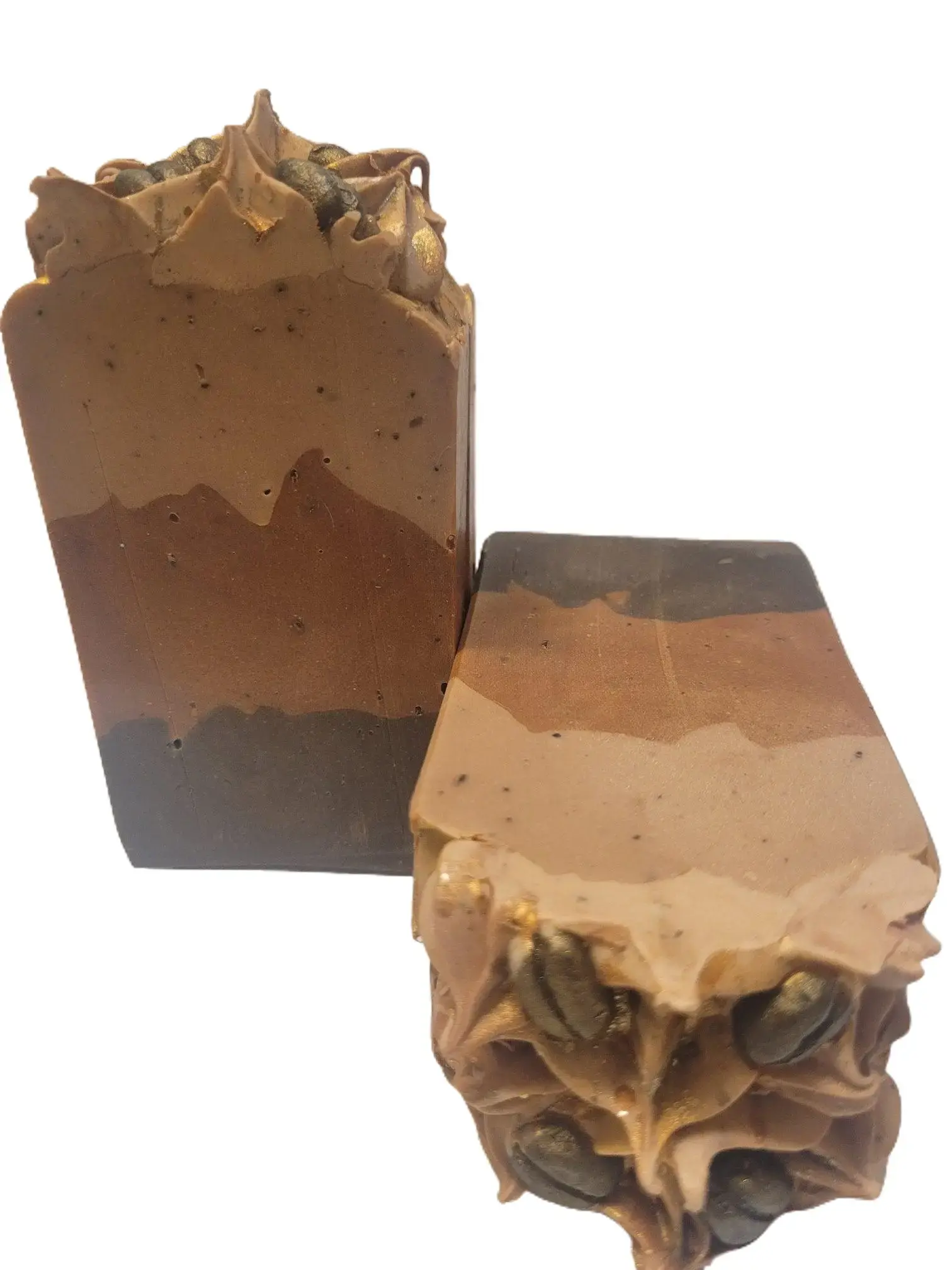 Halian's Creations Brazilian Coffee & Caramel Drizzles Soap - Organic Scented Body Care with Olive & Coconut Oil for Skin Repair & Cleansing Handmade Soap Soapbar