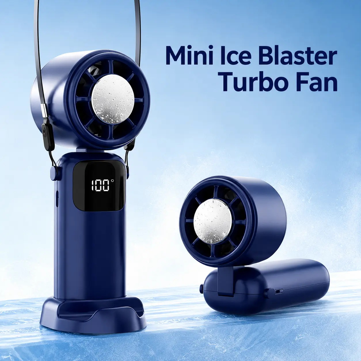 5-in-1 Rechargeable Neck Fan (2026 Model) – 3000mAh Cells, 100-Level Stepless Control with Digital Display, Mini Portable Handheld Tools and Gadgets, Indoor/Camping Use Home Appliance Fan