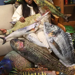 Ultra Realistic Fish Plush Pillow - Lifelike Stuffed Animal Toy, Soft Stuffed Animals, Soft Huggable Piranha/Sturgeon/Tuna Body Pillow, Couch Decor, Gift for Kids & Adults
