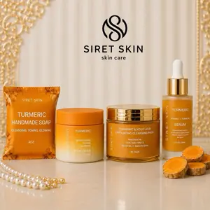 Turmeric Face Care Set (4pcs) face cream, soap, exfoliating pads,serum