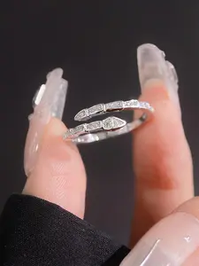 1 PC Simple Cubic Zirconia Ring Artificial Zircon Ring Dainty Stacking Rings For Women For Wedding Engagement Party Trendy Jewelry Valentine's Day Gift