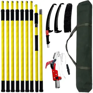 Pole Saws for Tree Trimming, 7.3-30FT Tree  with Adjustable Length, Tree Trimmers Long Handle Pruner for Pruning Palms and Branches, Manual Pole  with  Steel  and