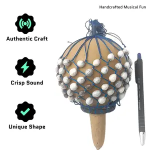 6-Inch Mini Shekere - Kids / Percussion - Handmade African Shaker Gourd