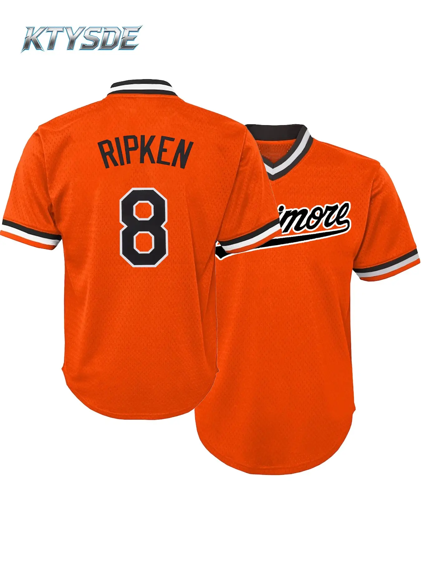 Baltimore Ripken 8 Baseball Jersey for Men Women Stitched V-Neck Breathable Athletic Top Baseball Uniform Game Day Fan Outfit Sports Top Casual Sports Jersey Fan Sportswear Top Casual Sporty Top