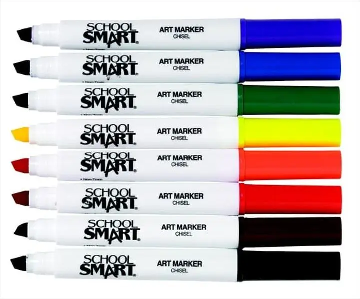 Non-Toxic Watercolor Marker, Chisel Tip, Assorted Colors, Pack 8