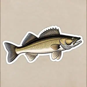 Sticker of a Walleye 3" x 1"